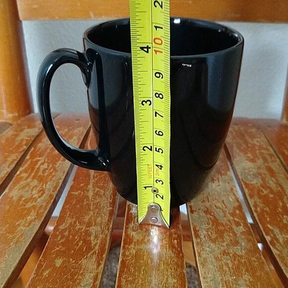 Corelle Set of 3 Black Mugs 4" tall x 3" diameter coffee tea beverage curved - Picture 7 of 10